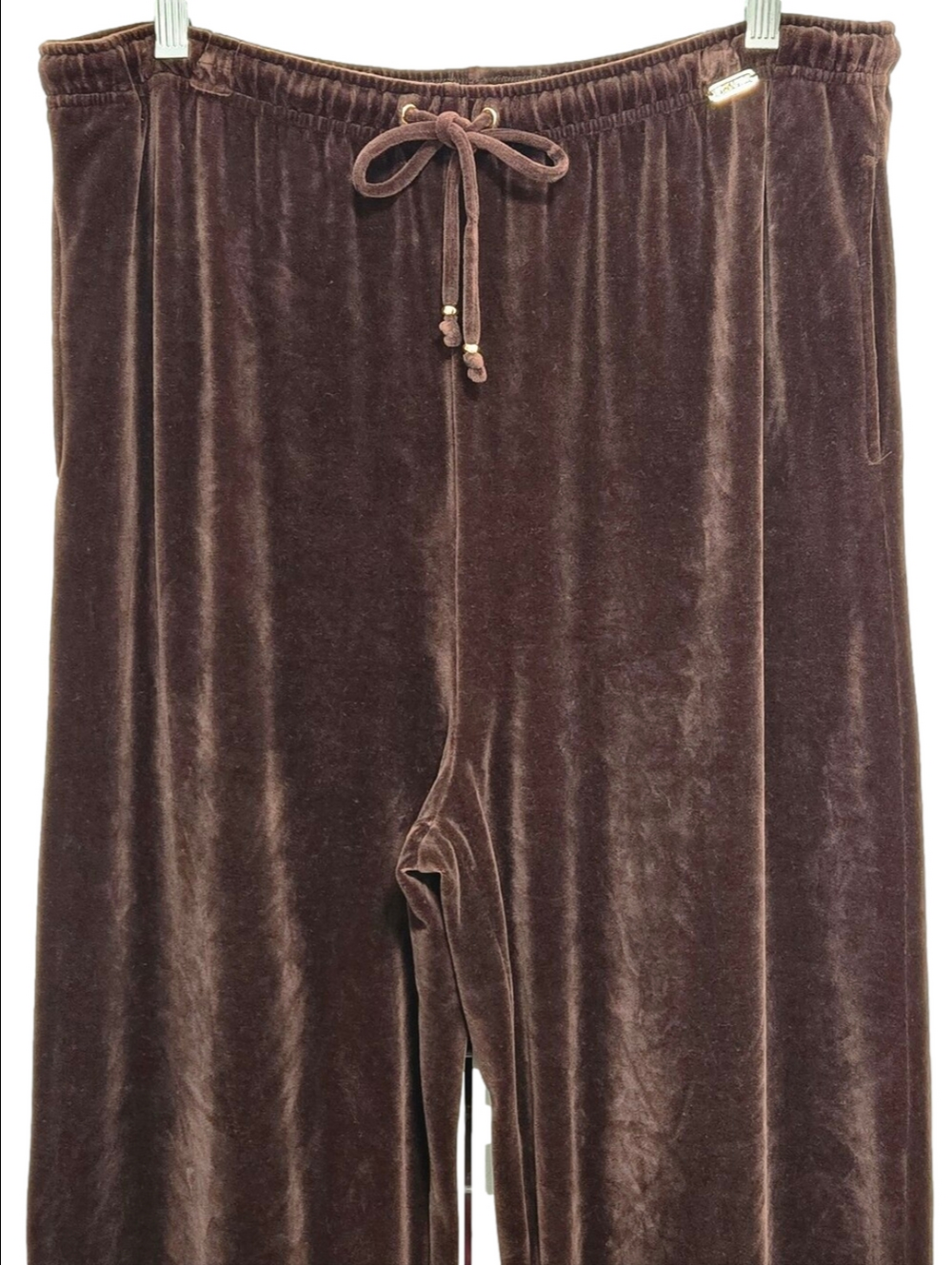 St. John Sport Brown Velour Y2K Wide-Leg Sweatpants, Size XL ~ EUC - Picture 2 of 12